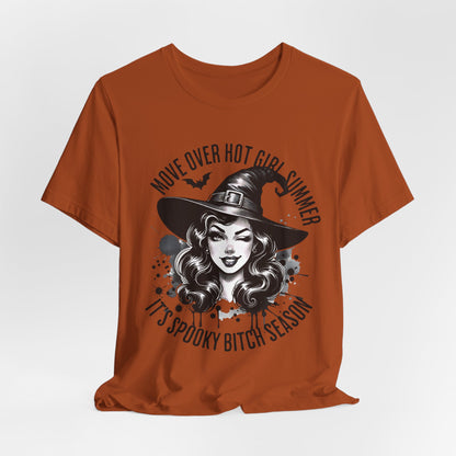 Spooky Witch Season Tee, Move Over Hot Girl Summer Halloween Shirt Graphic T-Shirt, Autumn Fashion, Witchy Vibes, Halloween Costume