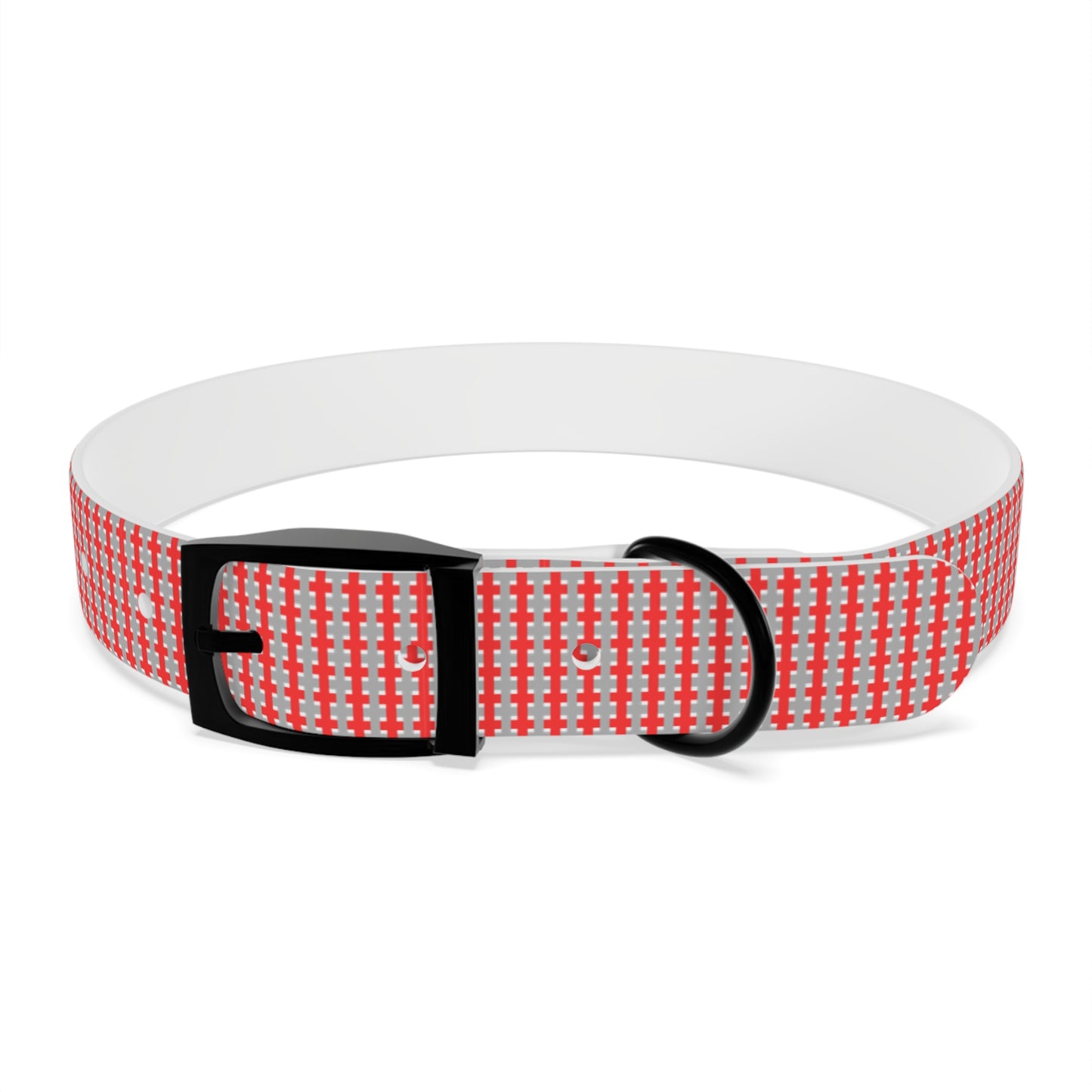 Highland Red Plaid Personalized Dog Collar — Custom Name & Phone Number