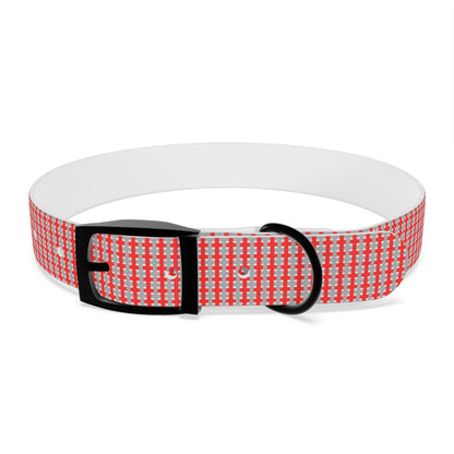 Highland Red Plaid Personalized Dog Collar — Custom Name & Phone Number