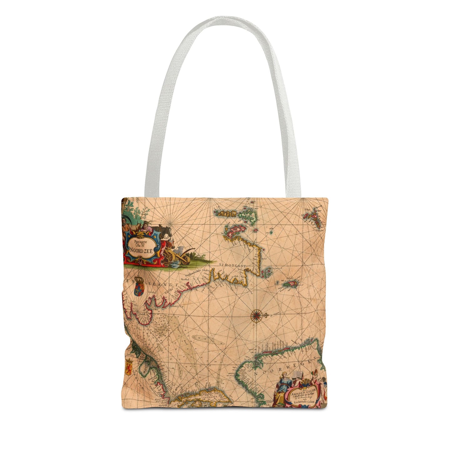 Vintage Nautical Sea Chart Pascaerte Van De Noordzee Tote Bag