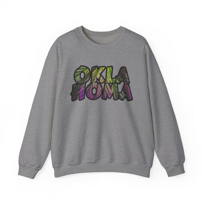 Oklahoma Cannabis Leaves Vibes Crewneck Sweatshirt, Comfortable Unisex Sweatshirt, Casual Style, Perfect for Fall, Great Gift Idea