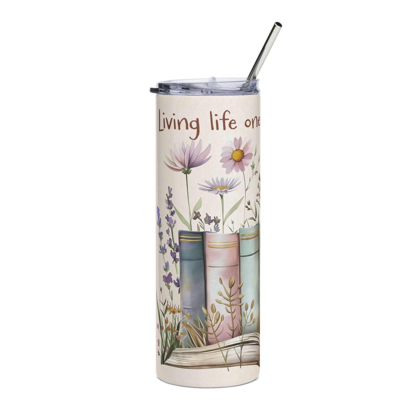 Book Lover Stainless Steel Tumbler - 20oz, Book Lover Gift, Travel Mug, Nature Lover's Drinkware, Motivational Quote Mug, [...]