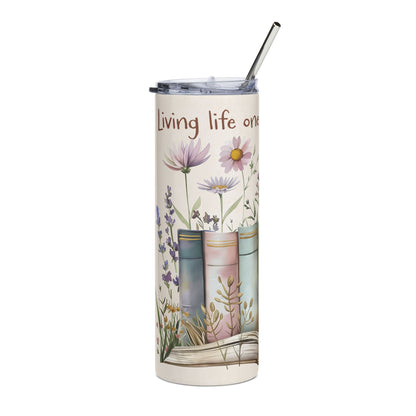 Book Lover Stainless Steel Tumbler - 20oz, Book Lover Gift, Travel Mug, Nature Lover's Drinkware, Motivational Quote Mug, [...]