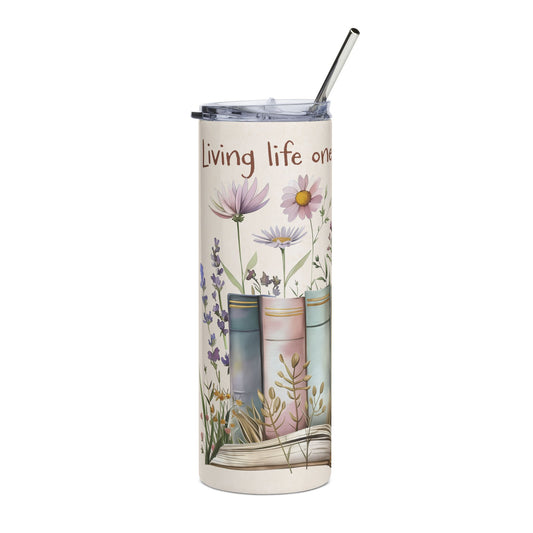 Book Lover Stainless Steel Tumbler - 20oz, Book Lover Gift, Travel Mug, Nature Lover's Drinkware, Motivational Quote Mug, [...]