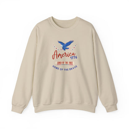 Patriotic Eagle Sweatshirt - Unisex Heavy Blend Crewneck for Independence Day, Memorial Day, Americans, Gift for Her, Gift for Him