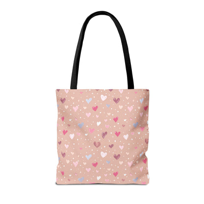 Pink Blush Heart Pattern Tote Bag