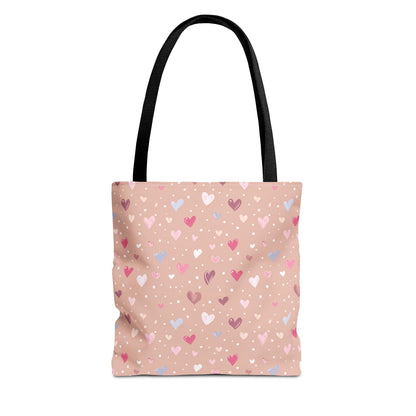 Pink Blush Heart Pattern Tote Bag