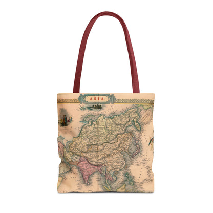 Vintage Map of Asia Tote Bag 3 Sizes