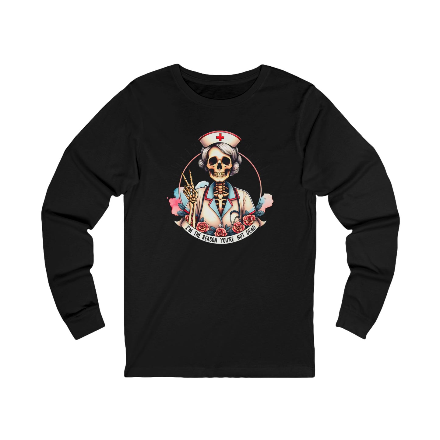 Funny Nurse Skeleton Long Sleeve Tee I'm the Reason You Aren't Dead Bella Canvas Long Sleeve Tee, Halloween Gift, Unisex Funny T-Shirt, Nurse Appreciation Shirt, Unique Medical Apparel, Spooky Shirt [...]