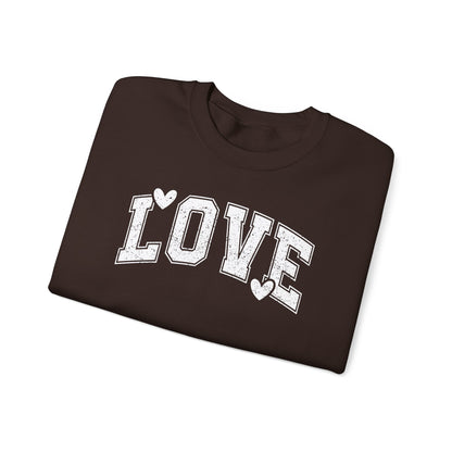 Love Heart Crewneck Sweatshirt Cozy Valentine Everyday Romance Pullover