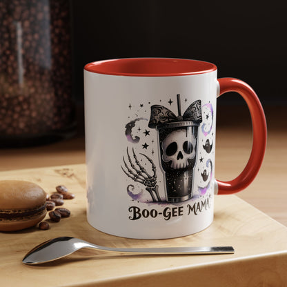 Boo-Gee Mama Spooky Halloween Coffee Mug, Boo-Gee Mama Drinkware, Cute Skeleton Mug, Witchy Gift for Moms, Unique Coffee Cup