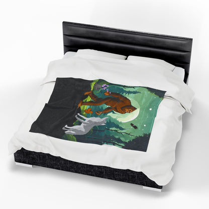 Bigfoot Adventure Velveteen Plush Blanket