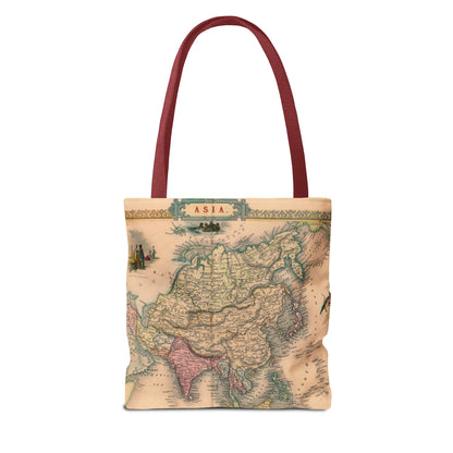 Vintage Map of Asia Tote Bag 3 Sizes