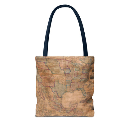 Vintage United States Map Tote Bag  Distressed Antique World Map All-Over Print Tote