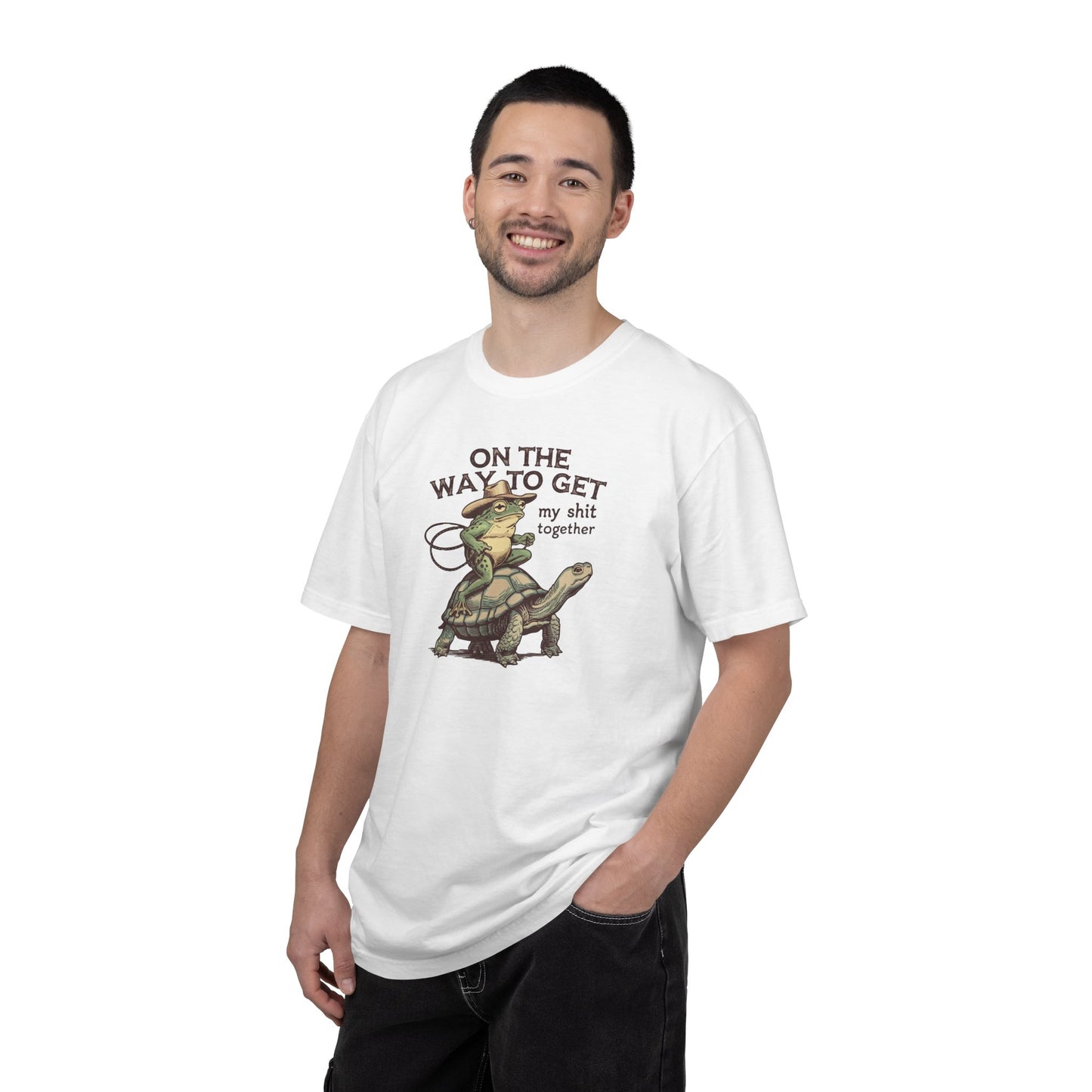 On the Way to Get My Sh*t Together Frog and Turtle Graphic T-Shirt