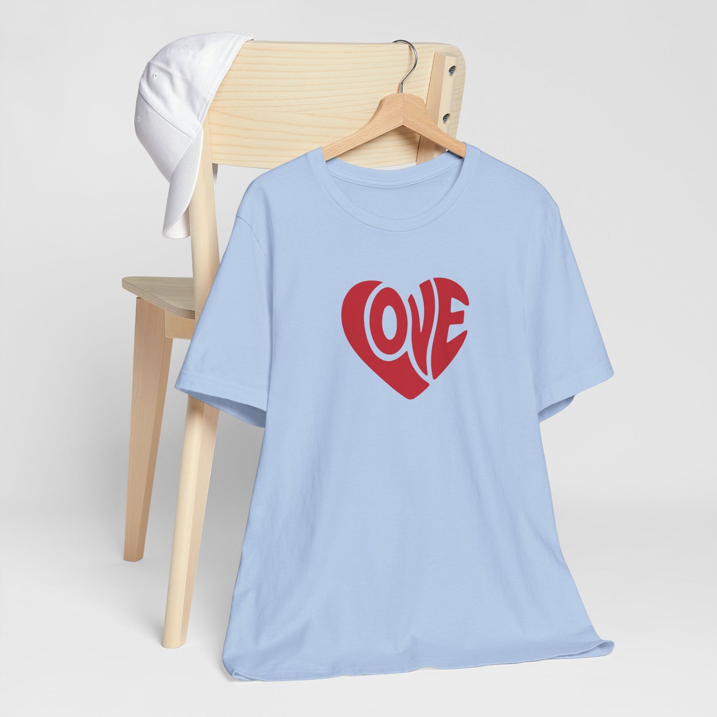 Love Heart T‑Shirt — Retro Red Heart 'LOVE' Graphic Tee