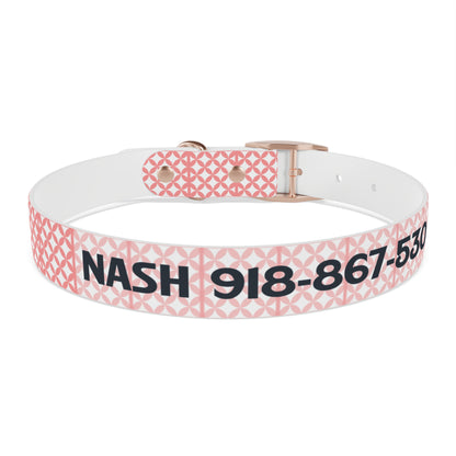 Personalized Pink Geo Dog Collar — Custom Name & Phone Number