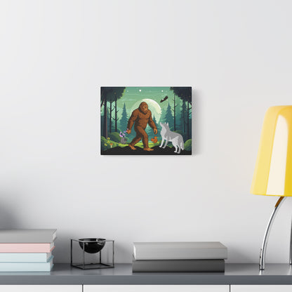 Bigfoot Forest Art Canvas - Whimsical Wildlife Decor