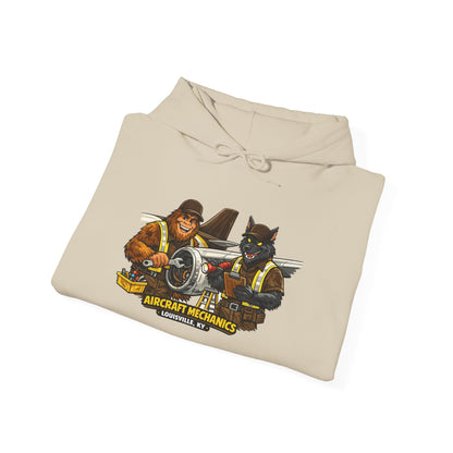 Aviation Mechanics Hoodie — Vintage Airplane Crew Pullover (Aircraft Mechanics, Engine Repair)