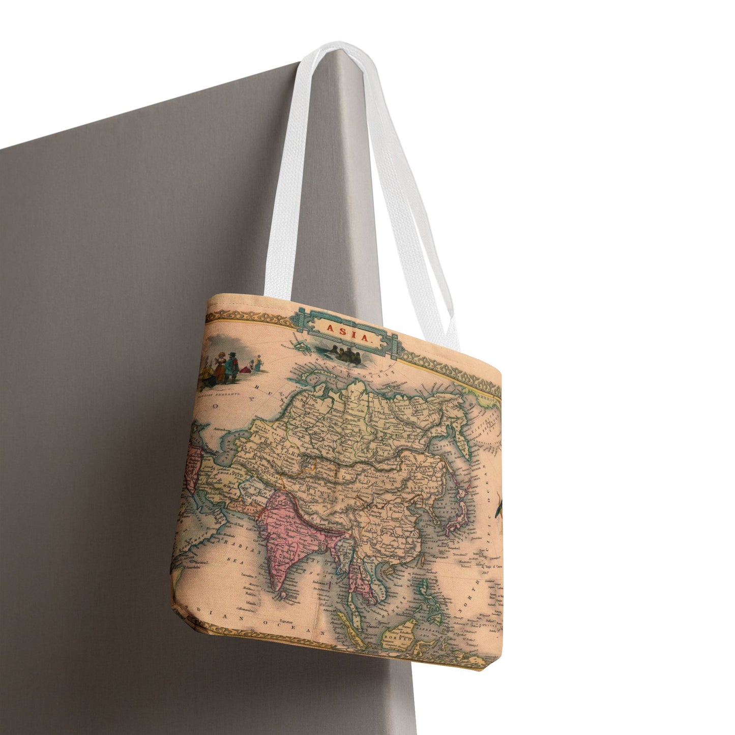 Vintage Map of Asia Tote Bag 3 Sizes