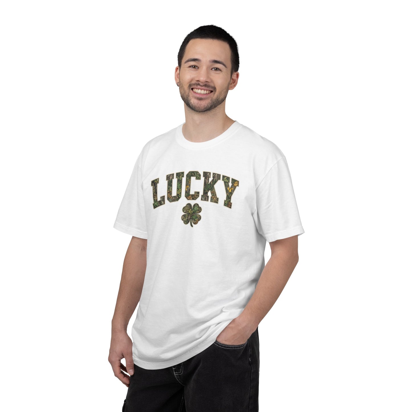 Lucky Shamrock T-Shirt — Camo Print St. Patrick's Day Tee