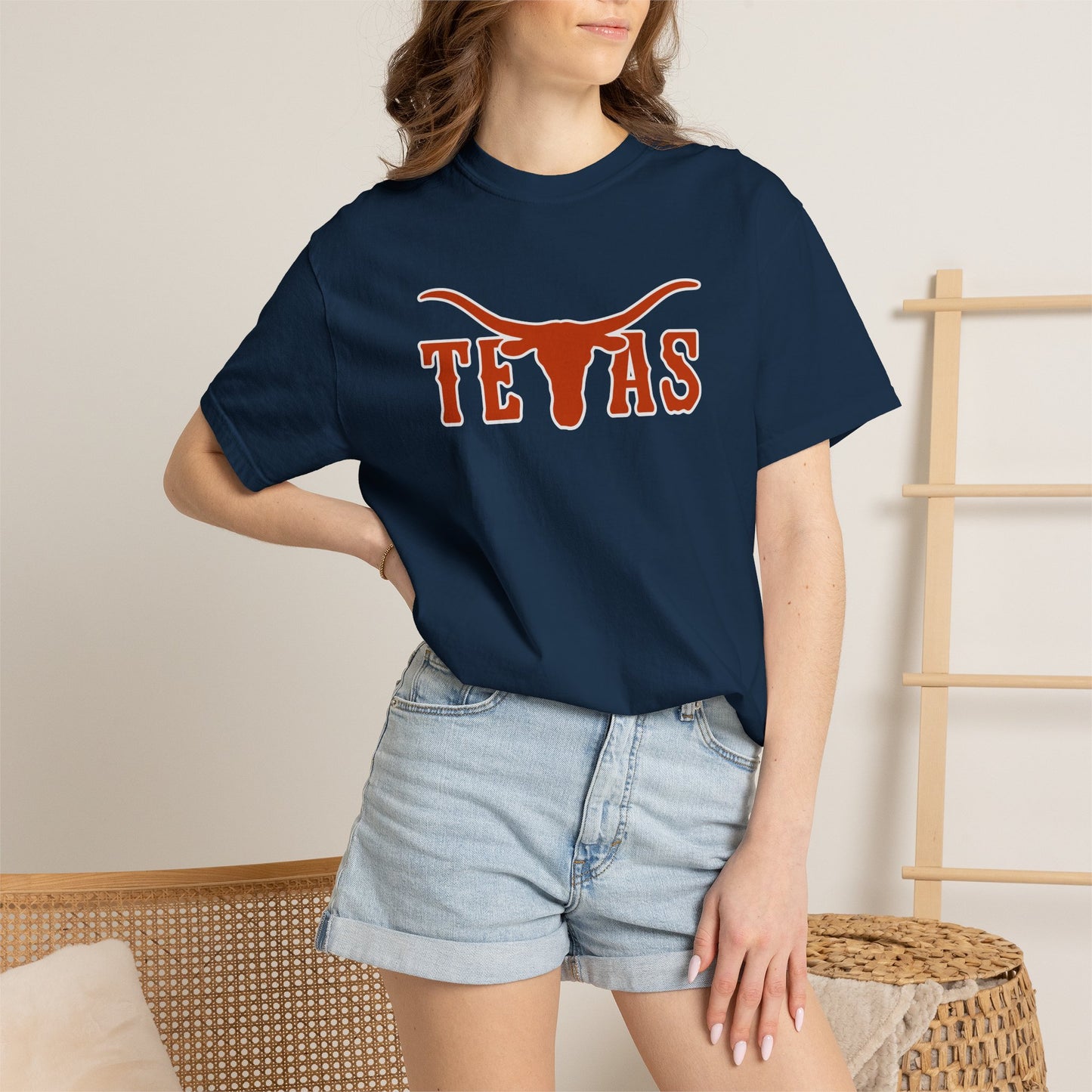 Texas Longhorns Graphic T-Shirt — Burnt Orange "TEXAS" with Longhorn Logo
