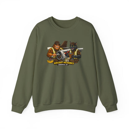 Aircraft Mechanics Crewneck Sweatshirt — Vintage Plane Techs Graphic