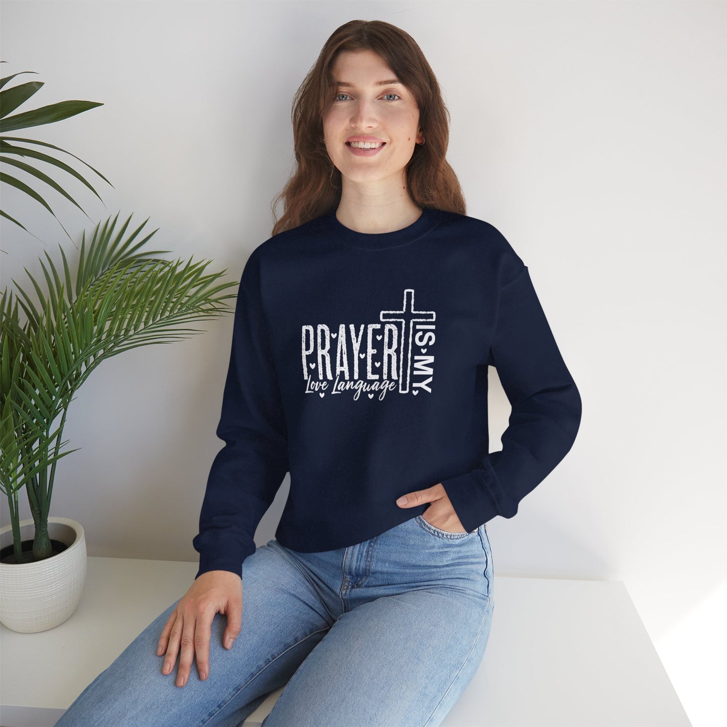 Prayer is My Love Language Cozy Crewneck Sweatshirt
