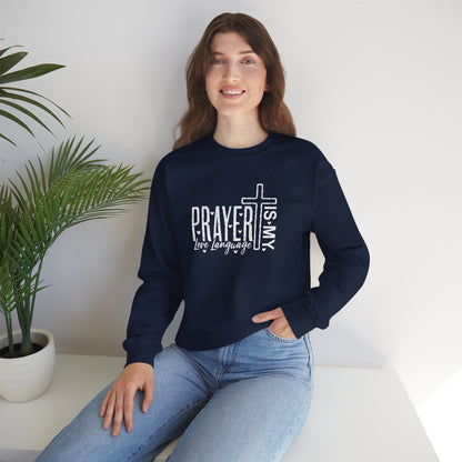 Prayer is My Love Language Cozy Crewneck Sweatshirt