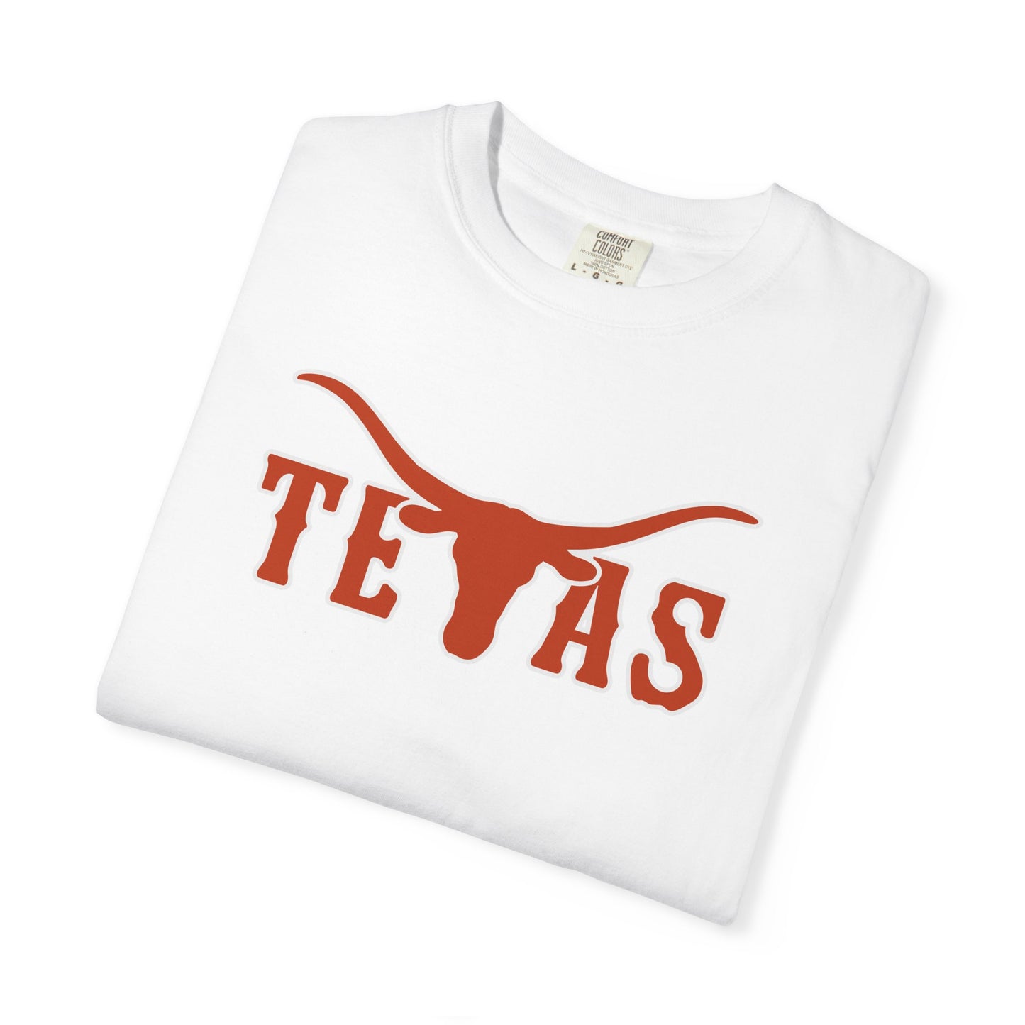Texas Longhorns Graphic T-Shirt — Burnt Orange "TEXAS" with Longhorn Logo