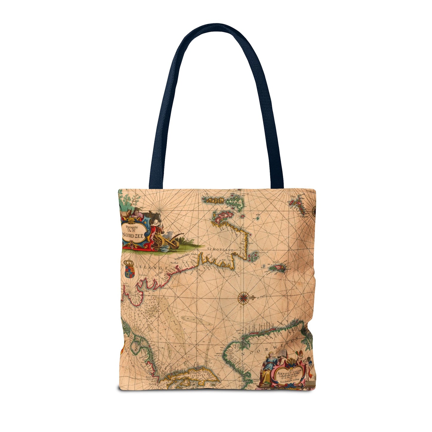 Vintage Nautical Sea Chart Pascaerte Van De Noordzee Tote Bag