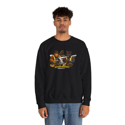 Aircraft Mechanics Crewneck Sweatshirt — Vintage Plane Techs Graphic