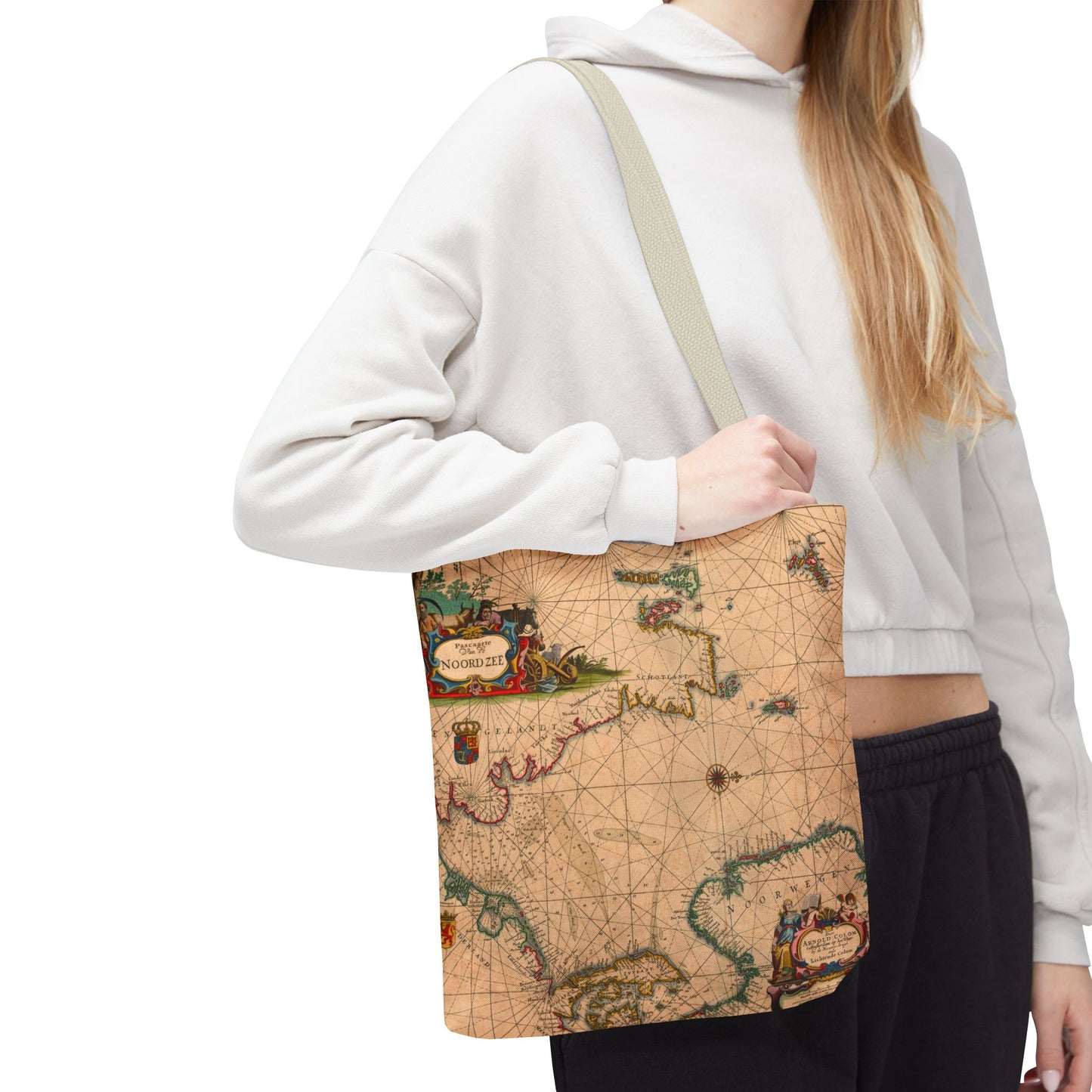 Vintage Nautical Sea Chart Pascaerte Van De Noordzee Tote Bag
