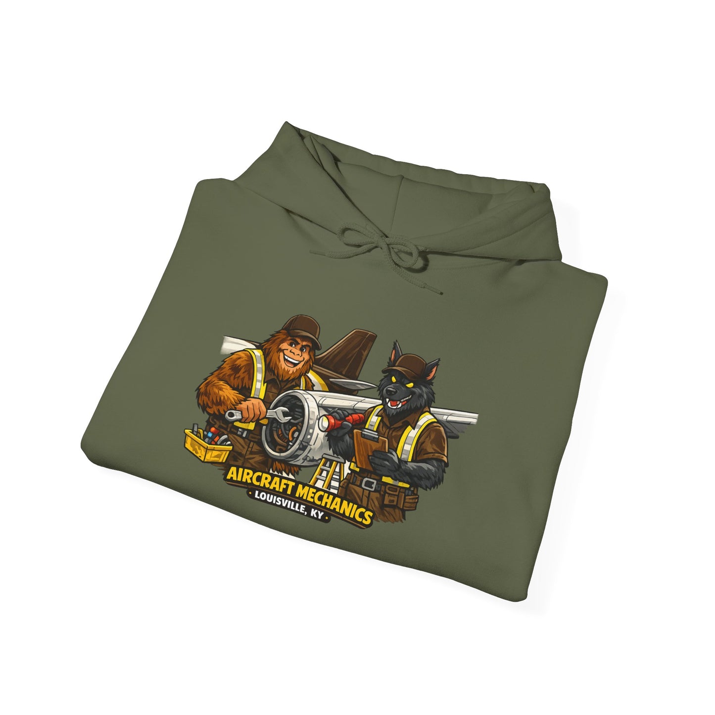 Aviation Mechanics Hoodie — Vintage Airplane Crew Pullover (Aircraft Mechanics, Engine Repair)