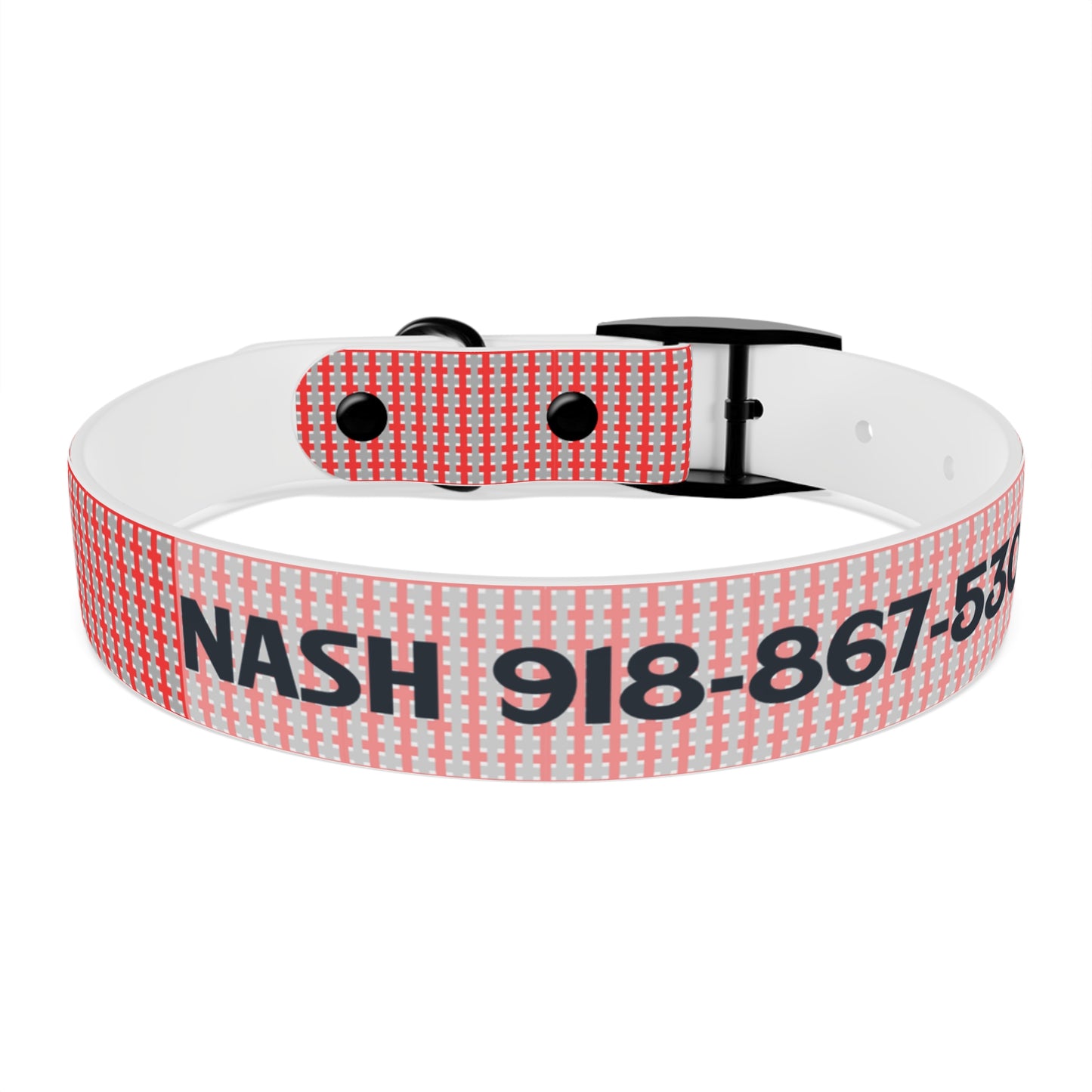 Highland Red Plaid Personalized Dog Collar — Custom Name & Phone Number