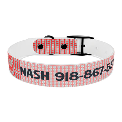 Highland Red Plaid Personalized Dog Collar — Custom Name & Phone Number