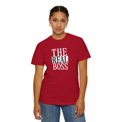 THE REAL BOSS Graphic T-Shirt — Minimalist Tee with Bold Text