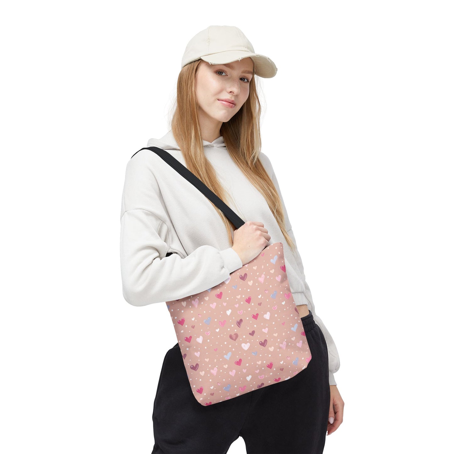 Pink Blush Heart Pattern Tote Bag