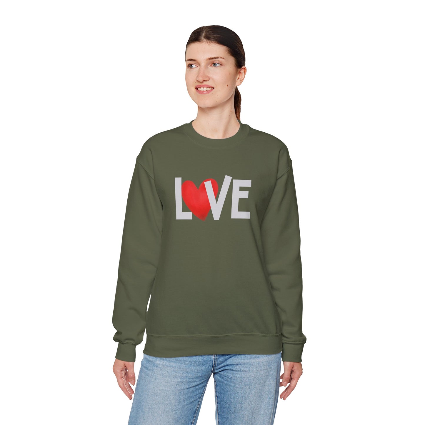 Love Heart Crewneck Sweatshirt