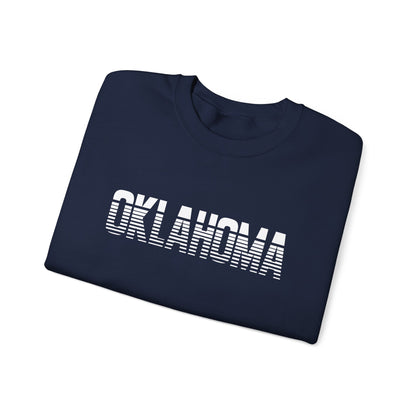 Oklahoma Retro Striped Crewneck Sweatshirt