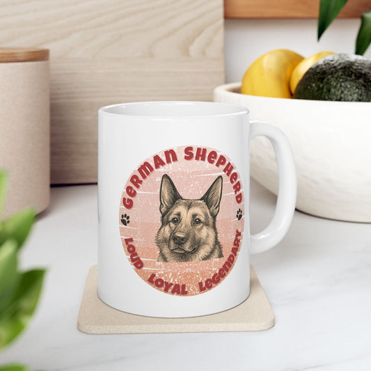 German Shepherd Lover Mug 11 oz 15 oz Gift for Animal Lovers, Custom Pet Owner Cups, Cute Dog Coffee Mug, Perfect for Birthdays