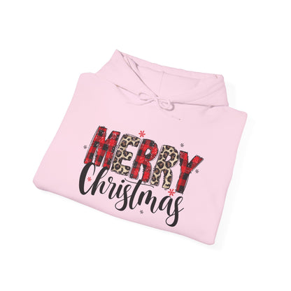 Merry Christmas Plaid Hoodie — Festive Holiday Sweatshirt
