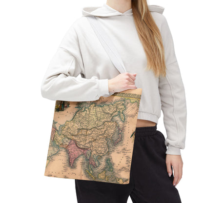 Vintage Map of Asia Tote Bag 3 Sizes