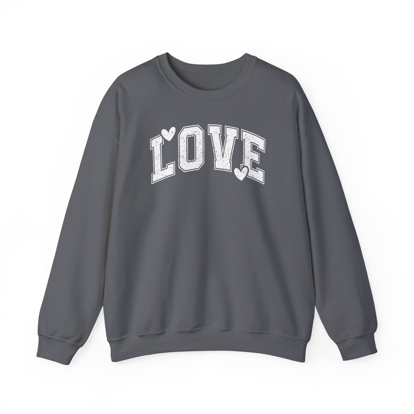 Love Heart Crewneck Sweatshirt Cozy Valentine Everyday Romance Pullover