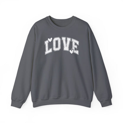 Love Heart Crewneck Sweatshirt Cozy Valentine Everyday Romance Pullover
