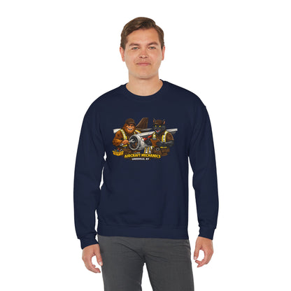 Aircraft Mechanics Crewneck Sweatshirt — Vintage Plane Techs Graphic