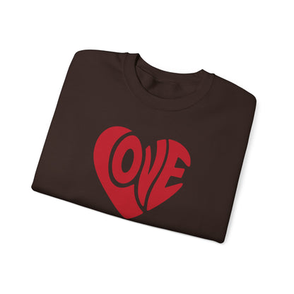 Love Heart Crewneck Sweatshirt — Retro Red Valentine Pullover