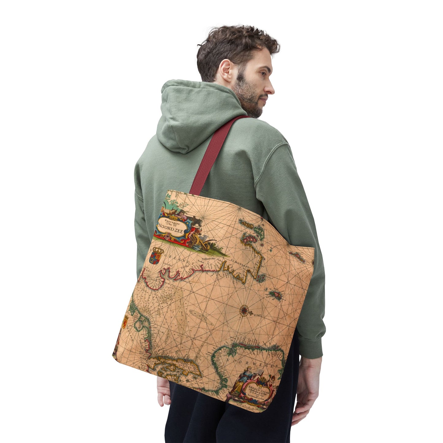 Vintage Nautical Sea Chart Pascaerte Van De Noordzee Tote Bag