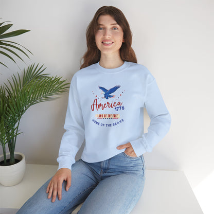 Patriotic Eagle Sweatshirt - Unisex Heavy Blend Crewneck for Independence Day, Memorial Day, Americans, Gift for Her, Gift for Him