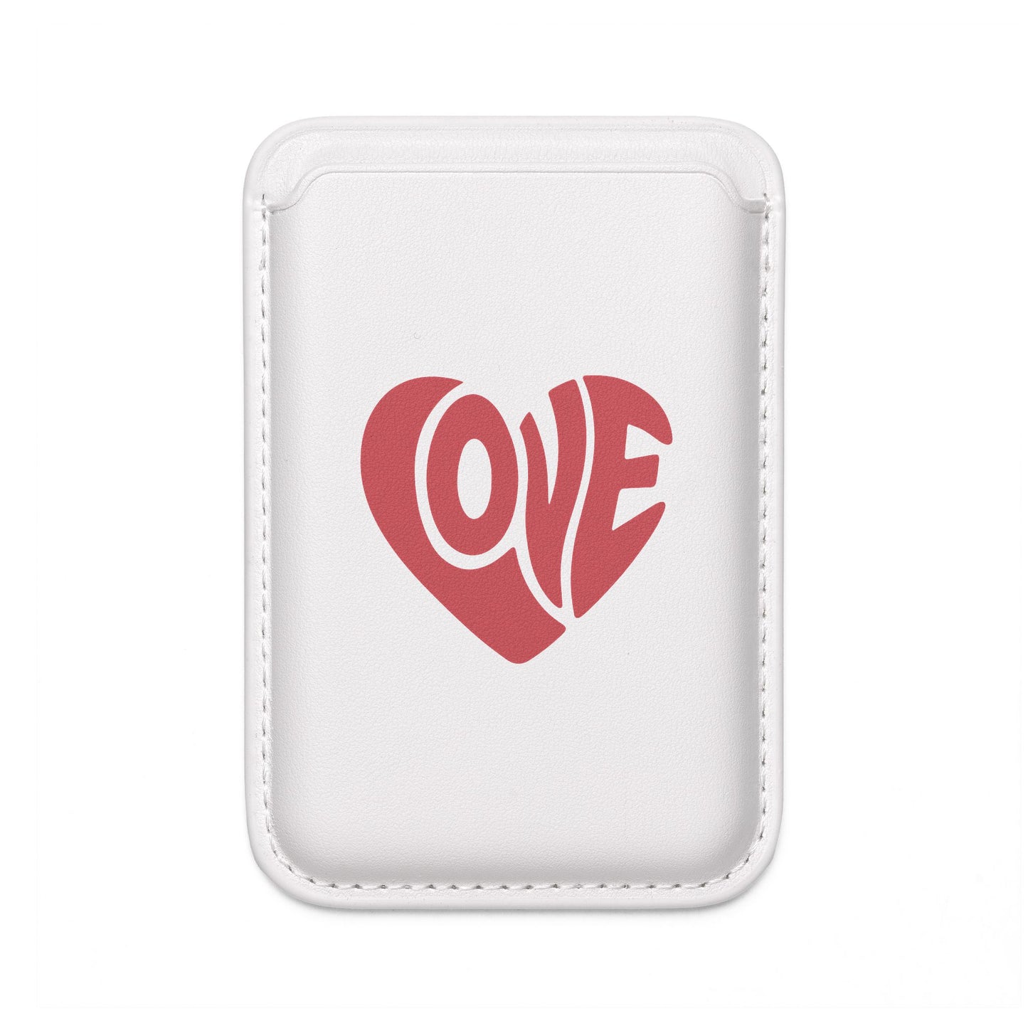 Retro 'LOVE' Heart Design MagSafe Vegan Wallet